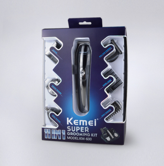 Cortadora de Cabello Kemei 6 en 1 Recargable con Cuchillas de Titanio - Máquina de Afeitar Profesional para Hombres - Image 3