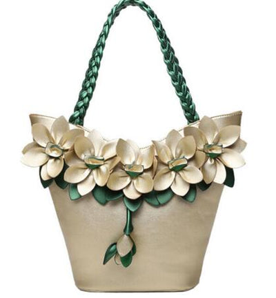 Bolsa Tote de Cuero BIRDS Diseñador con Flores - Cartera Vintage Composite para Mujer - Image 5