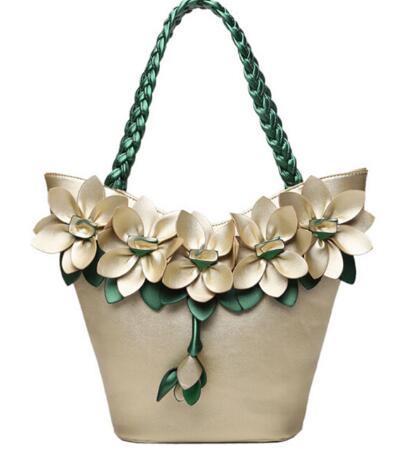 Bolsa Tote de Cuero BIRDS Diseñador con Flores - Cartera Vintage Composite para Mujer - Image 5