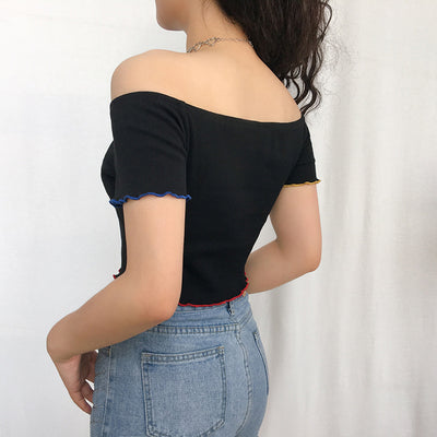 Blusa Asimétrica de Hombro Único con Botones de Color - Verano - Image 4
