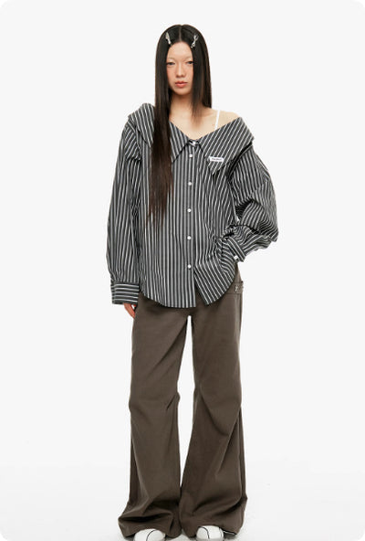 Blusa Rayada Vertical Desmontable para Mujer - Image 9
