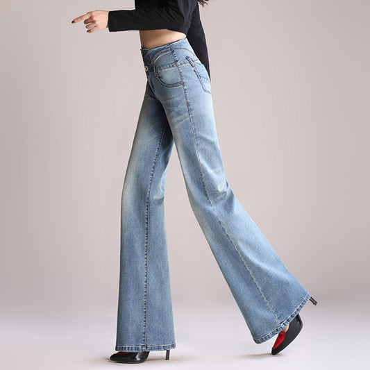 Pantalón Denim Talle Alto Pierna Ancha Mujer - Estilo Coreano Primavera Otoño - Image 2