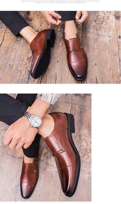 Zapatos de Cuero Slip-On Británicos Talla Grande para Hombre - Image 12
