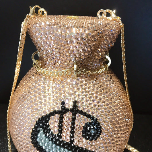 Bolso de Mano Clutch de Cristal Diamante Hecho a Mano con Cadena para Fiestas - Image 5
