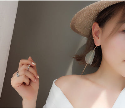 Aretes de Mariposa con Borlas de Plumas Largas - Image 15