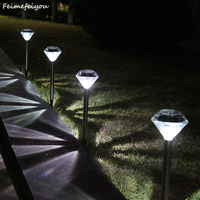 Lámpara Solar de Jardín con Poste Recto y Cristales Diamantados - Image 6