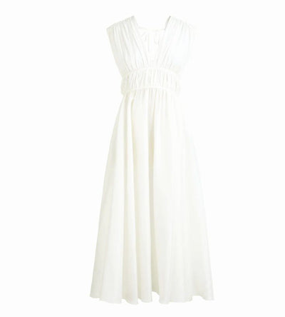 Vestido Vintage de Seda con Escote V y Cintura Plisada - Image 7