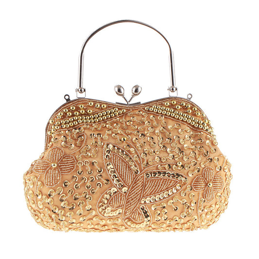 Bolso de Noche Artesanal con Bordado de Cuentas Estilo Clásico
