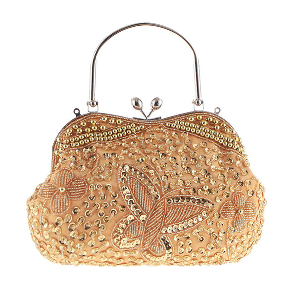 Bolso de Noche Artesanal con Bordado de Cuentas Estilo Clásico