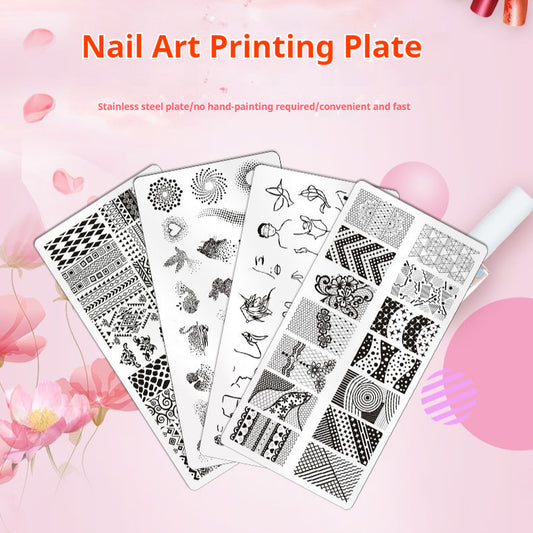 Placa de Estampado de Uñas Japonesa de Acero