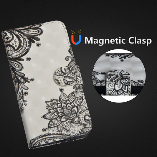 Funda Billetera 3D de Cuero Pintado con Volteo de Tarjetas