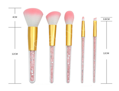 Set de 5 Brochas de Maquillaje con Mango Transparente - Image 9
