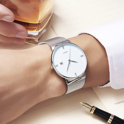 Reloj de Cuarzo Deportivo Empresarial con Malla Metálica Ultrafino a Prueba de Agua - Image 2