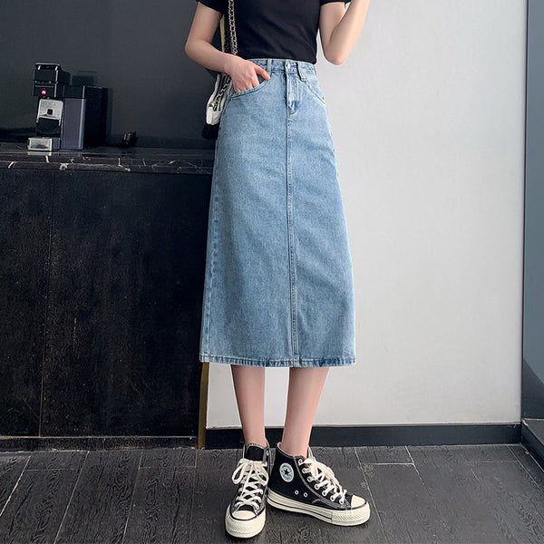 Falda Denim Midi para Primavera y Verano