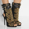 Sandalias de Tacón Alto con Pedrería y Múltiples Hebillas