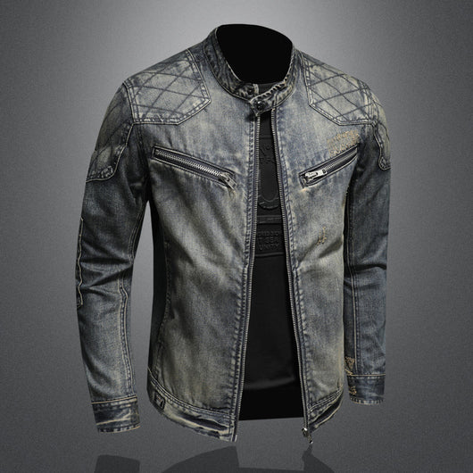 Chaqueta Vintage con Cierre de Cremallera para Hombre - Image 3