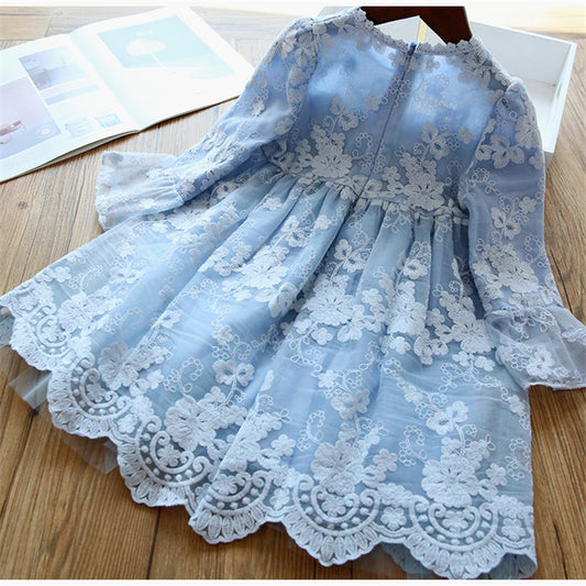 Vestido Princesa de Encaje Manga Corta Primavera Otoño - Image 2
