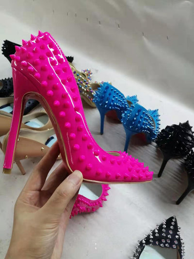 Tacones Altos Puntiagudos con Remaches para Mujer - Image 21