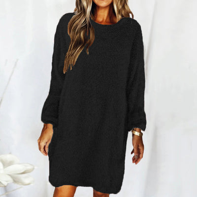 Vestido Suéter Largo Holgado en Felpa - Image 6