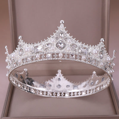 Diadema Corona de Perlas y Cristales Brillantes para Mujer - Image 12