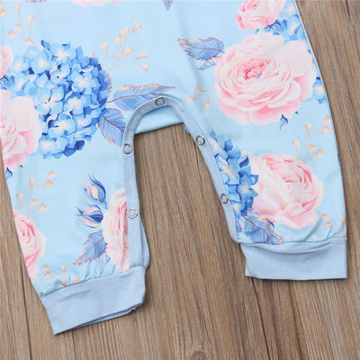 Enterizo Floral de Manga Larga para Niñas con Diadema Coordinada - Image 6