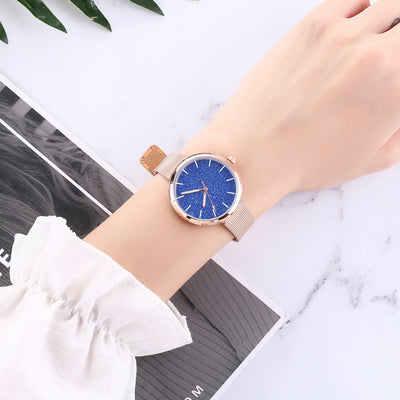 Reloj Romántico Cielo Estrellado para Mujer - Acero Dorado Rosa con Cristales - Image 6