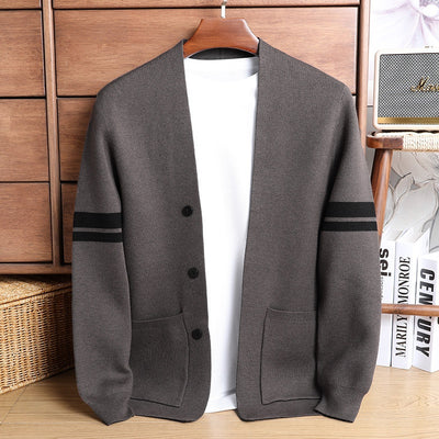 Suéter Abrigo Hombre Invierno Tejido Grueso Jacquard Manga Larga - Image 14
