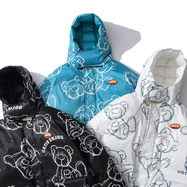 Chaqueta Holgada de Algodón con Capucha Estilo Workwear