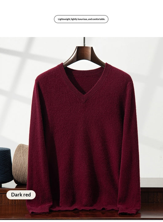 Suéter Minimalista Cuello en V para Hombre - Image 18