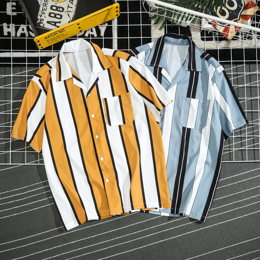 Camisa Casual de Rayas para Joven - Manga Corta