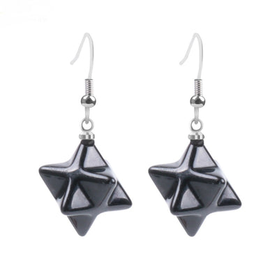 Aretes Estrella Merkaba de Cristal Natural Tallado - Image 14