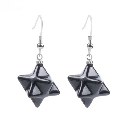 Aretes Estrella Merkaba de Cristal Natural Tallado - Image 14