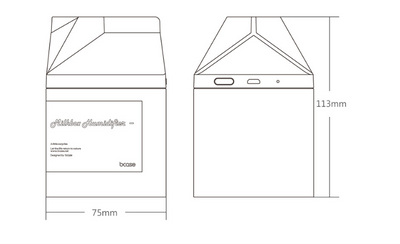 Pink milk carton shaped humidifier with a white label, featuring "Milkbox Humidifier" text and a bcase logo. - Image 8