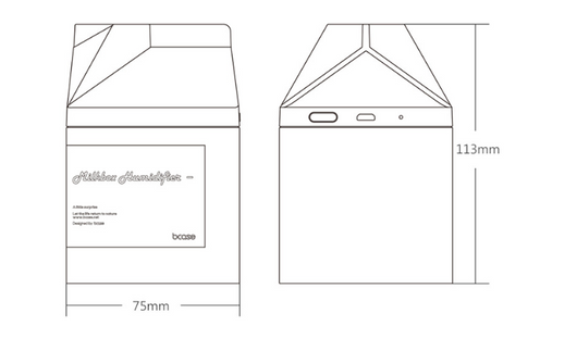 Pink milk carton shaped humidifier with a white label, featuring "Milkbox Humidifier" text and a bcase logo. - Image 8