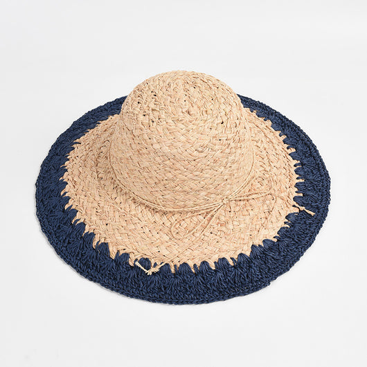 Sombrero de Rafia con Ala Ancha y Protección Solar con Ajuste de Color - Image 15