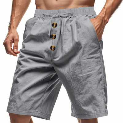Shorts de Lino Sueltos para Hombre - Estilo Playa Casual Lavado - Image 4