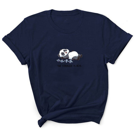 Camiseta Estampado Mancuernas Personalidad Europeo Americana Manga Corta - Image 5