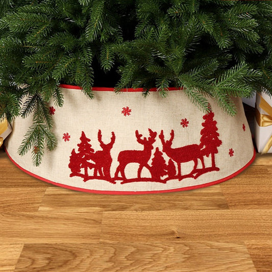 Falda Protectora para Árbol Navideño con Diseño de Reno Plegable
