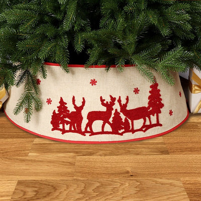 Falda Protectora para Árbol Navideño con Diseño de Reno Plegable