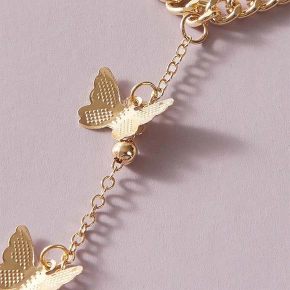 Pulsera de Cadena con Dije de Mariposa