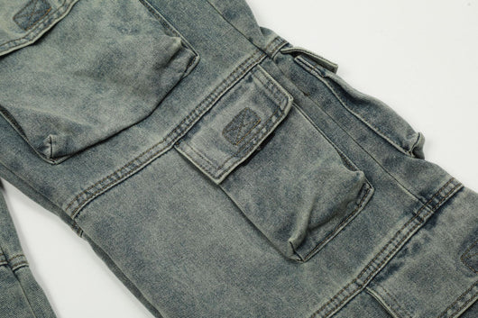 Jeans Casuales Hombre con Múltiples Bolsillos - Estilo Street Lavado Pesado - Image 16