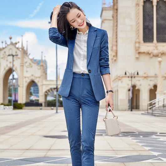 Chaqueta de Terciopelo Dorado para Mujer - Traje Ejecutivo Elegante - Image 2