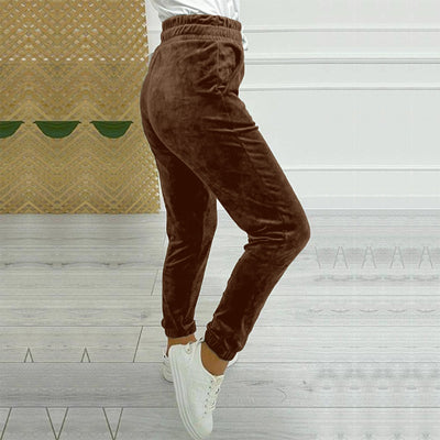Pantalones Jogger de Terciopelo Estilo Coreano con Cintura Elástica para Mujer - Image 12
