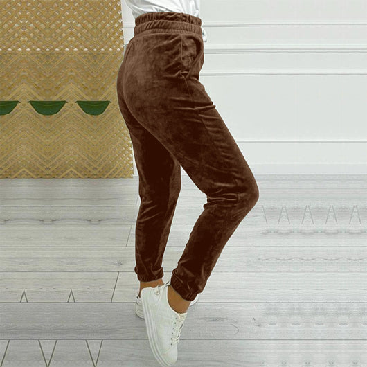Pantalones Jogger de Terciopelo Estilo Coreano con Cintura Elástica para Mujer - Image 12