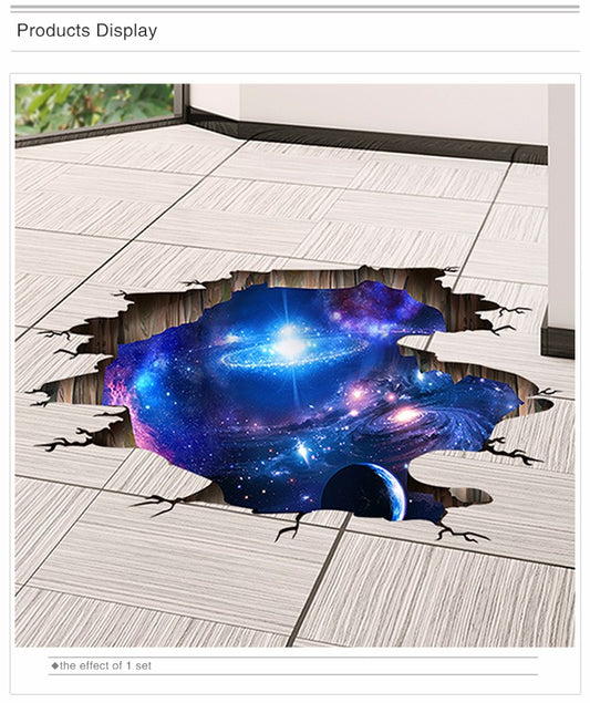 Adhesivos Murales 3D del Espacio: Planetas y Galaxia Cósmica
