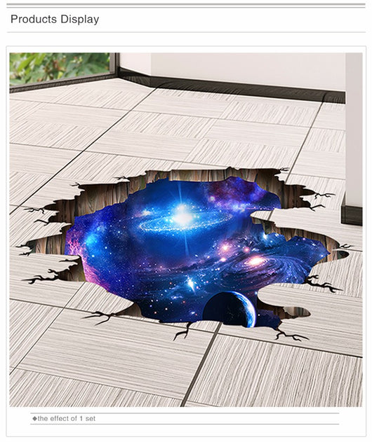 Adhesivos Murales 3D del Espacio: Planetas y Galaxia Cósmica