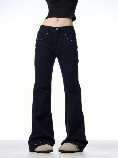 Pantalones Skinny Retro Talle Alto Elásticos con Bota Acampanada para Mujer - Image 19