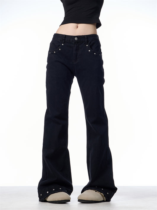 Pantalones Skinny Retro Talle Alto Elásticos con Bota Acampanada para Mujer - Image 19