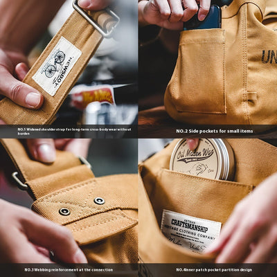 Bolsa Mensajera Retro de Gran Capacidad en Lona con Estilo Vintage - Image 4