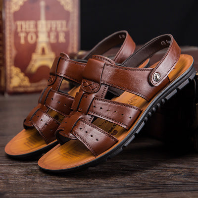 Pantuflas de Piel para Hombre, Estilo Sandalia Transpirable - Image 22